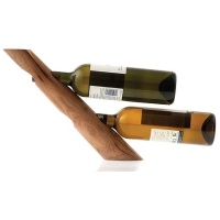 Olive wood wine rack with two holes