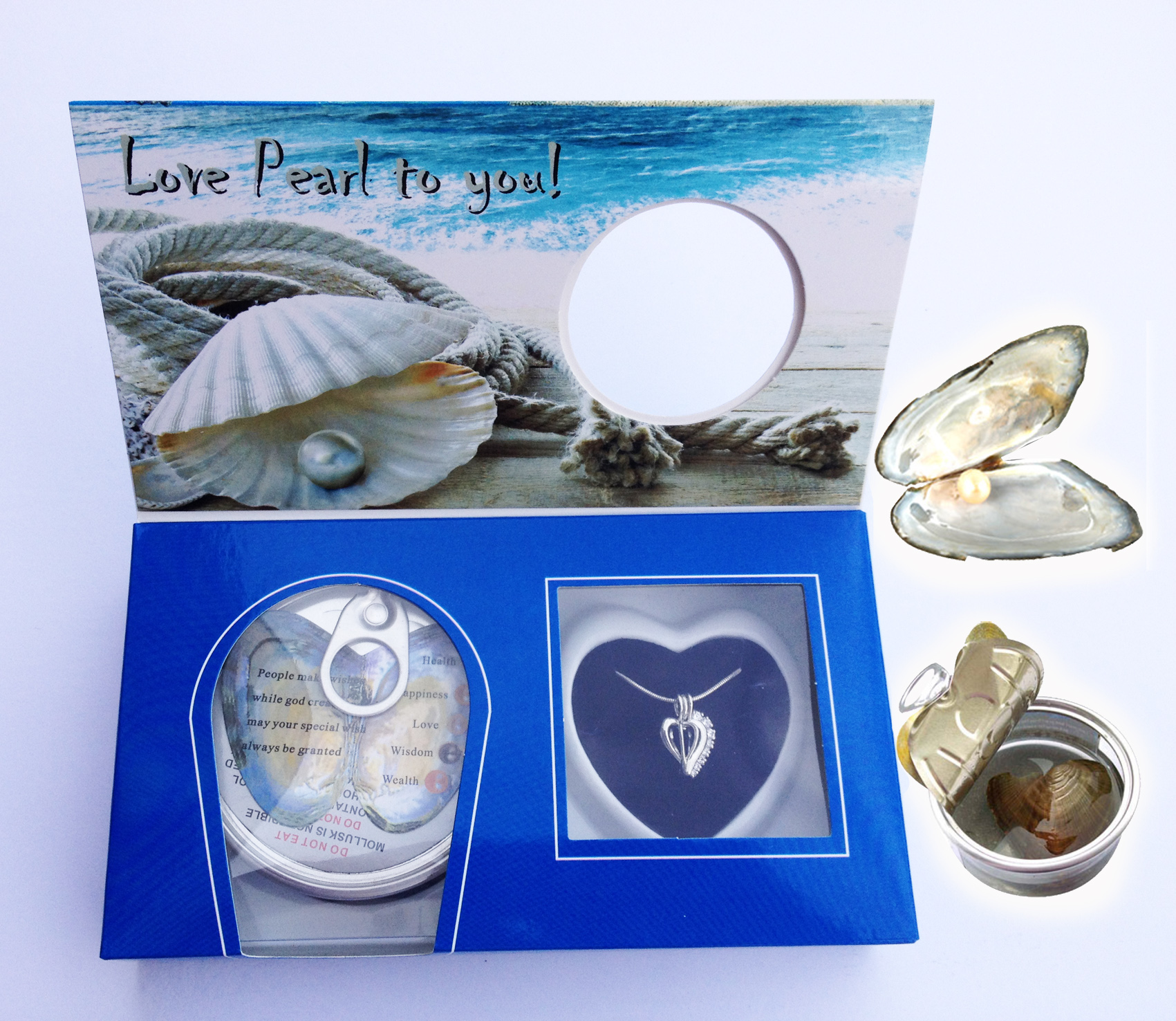 Love Pearl Necklace – Double Heart